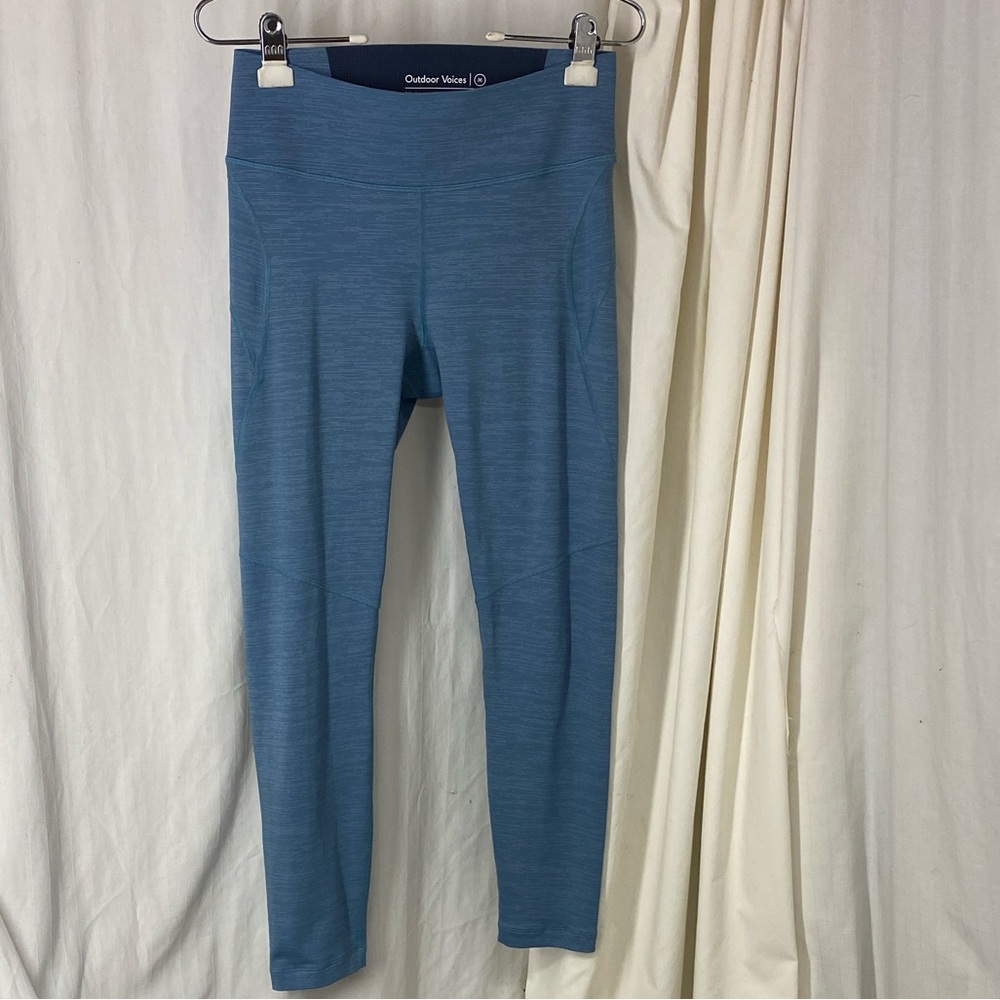 Outdoor Voices M TechSweat 7/8 Provincial Blue Leggings PERFECT